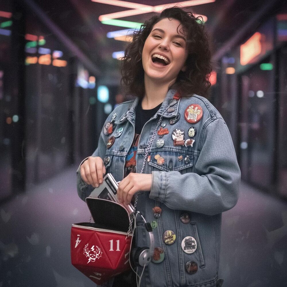 Bolso rojo acolchado de Stranger Things con cadena metálica - 3