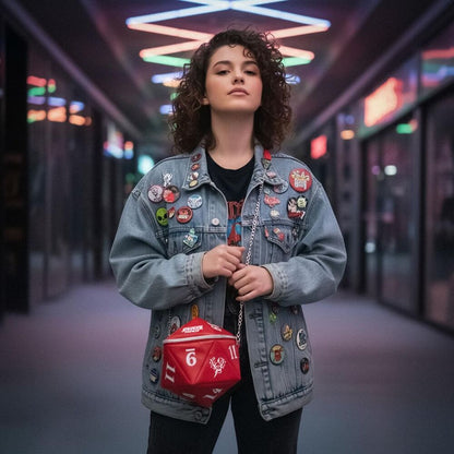 Bolso rojo acolchado de Stranger Things con cadena metálica - 5