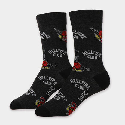 Set de 3 calcetines Stranger Things Hellfire Club en gris y negro - 3