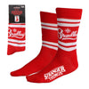 Calcetines rojos Stranger Things para adulto con rayas blancas