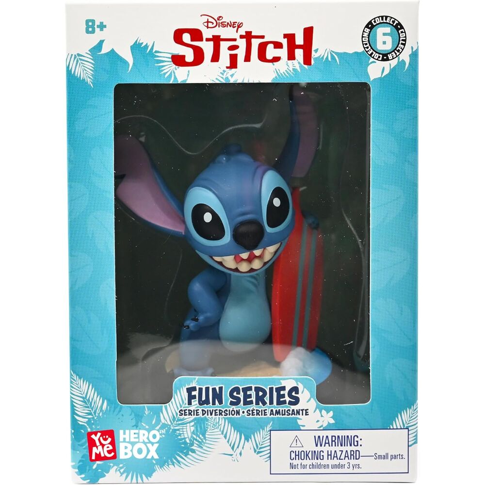 Figura de Stitch Surfero Disney con tabla de surf sobre una base de playa - 2
