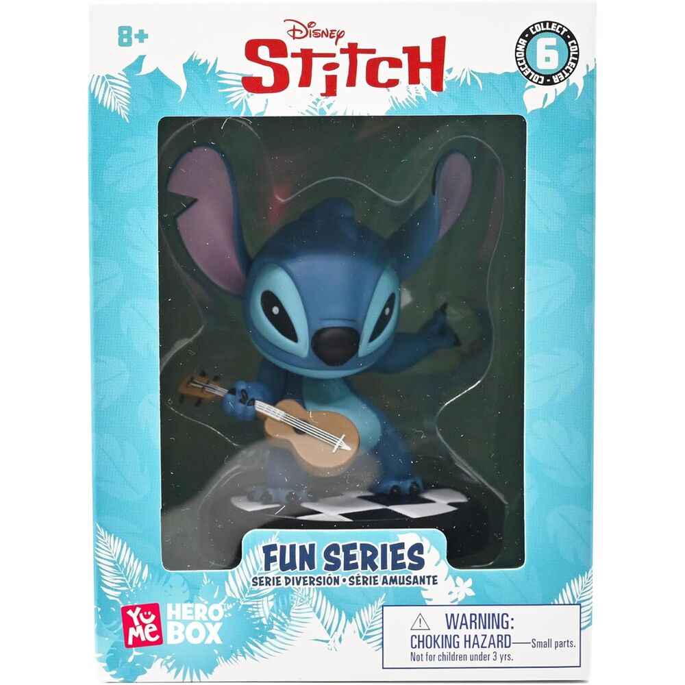 Figura de Stitch guitarrista Disney sobre base ajedrezada - 2