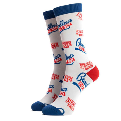 Calcetines de adulto Stranger Things blancos con detalles rojos y azules - 2