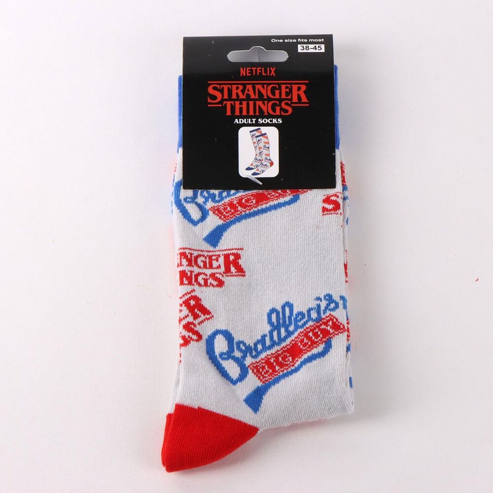 Calcetines de adulto Stranger Things blancos con detalles rojos y azules - 5