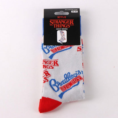 Calcetines de adulto Stranger Things blancos con detalles rojos y azules - 5