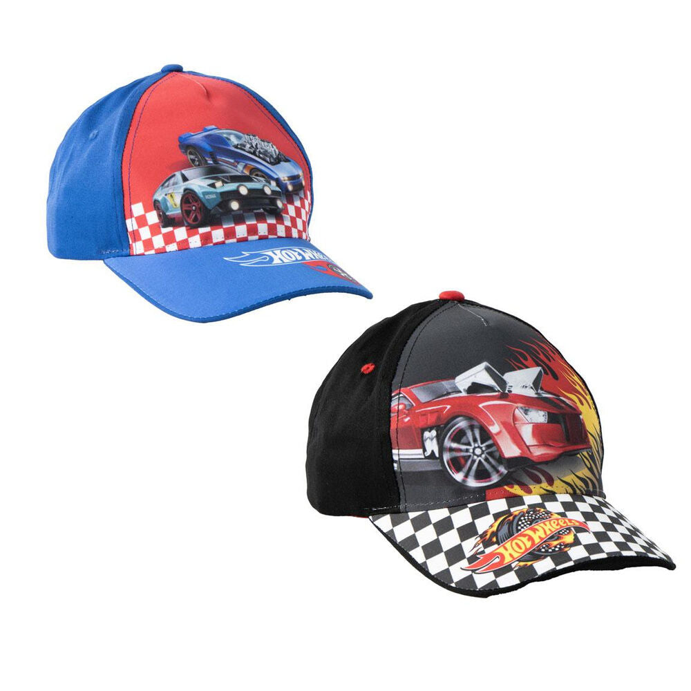 Gorras Hot Wheels surtidas con coches y gráficos de carreras