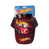 Set Hot Wheels con gorra de cuadros rojos y negros y gafas a juego