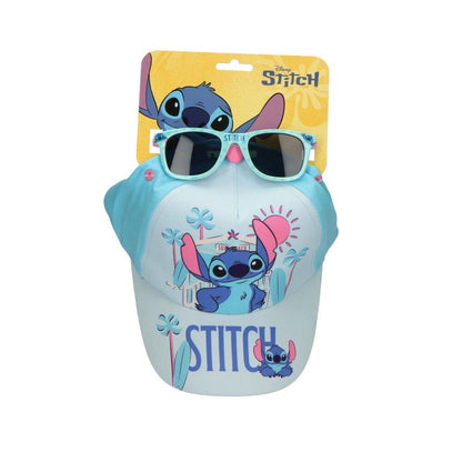 Set Stitch Disney con gorra azul y gafas de sol turquesas