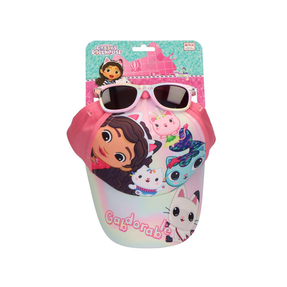 Set rosa de gorra y gafas de sol de La Casa de Muñecas de Gabby