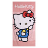 Toalla rosa de algodón con diseño de Hello Kitty y lazo rojo