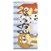 Toalla Bluey de microfibra con personajes y rayas azules