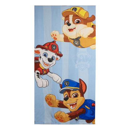Toalla de microfibra Paw Patrol azul con Rubble, Marshall y Chase