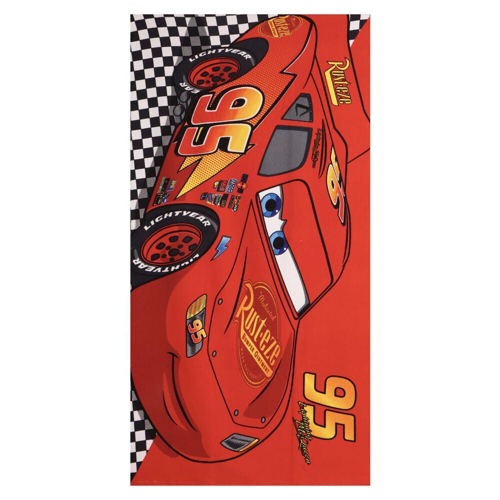 Toalla Cars Disney roja con Rayo McQueen y número 95