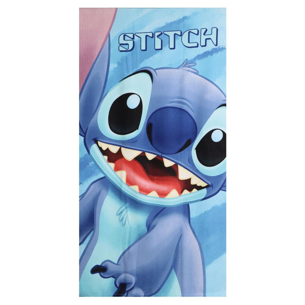 Toalla azul de microfibra con Stitch de Disney