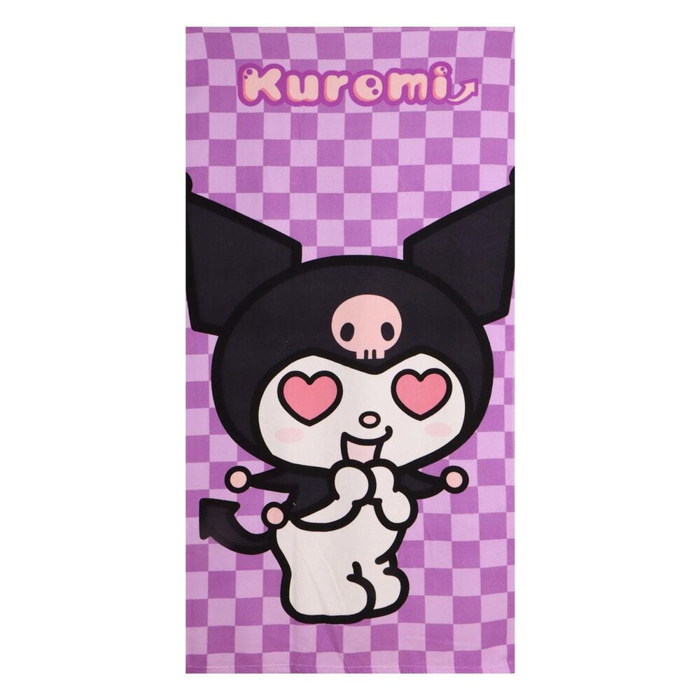Toalla de microfibra Kuromi Hello Kitty morada