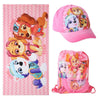 Set Paw Patrol rosa con toalla, saco y gorra