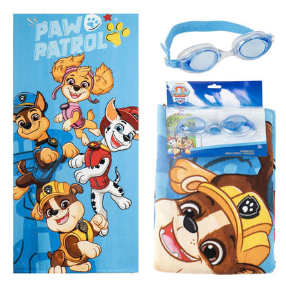 Set Paw Patrol con toalla azul y gafas de natación