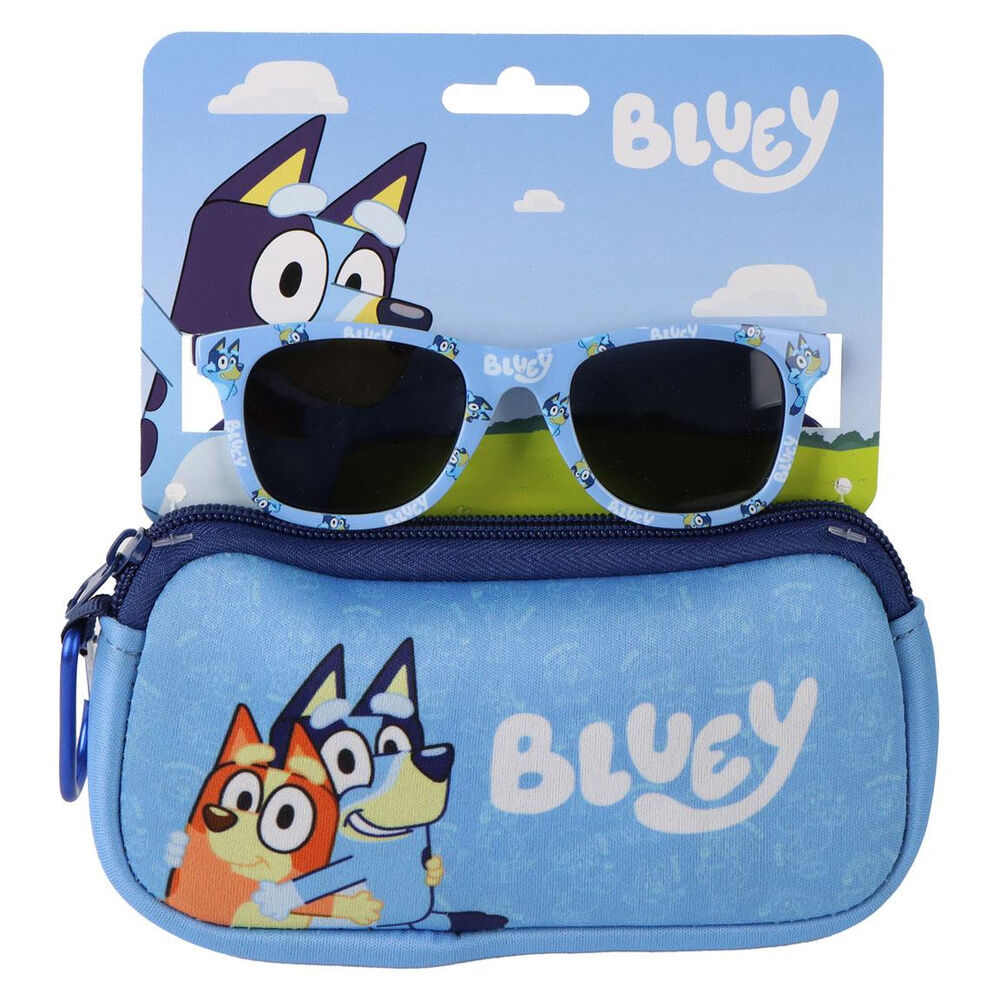 Gafas de sol Bluey con funda azul decorada