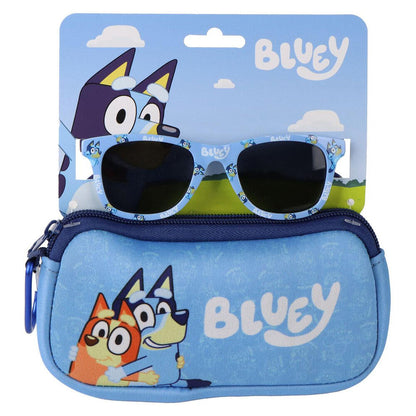 Gafas de sol Bluey con funda azul decorada