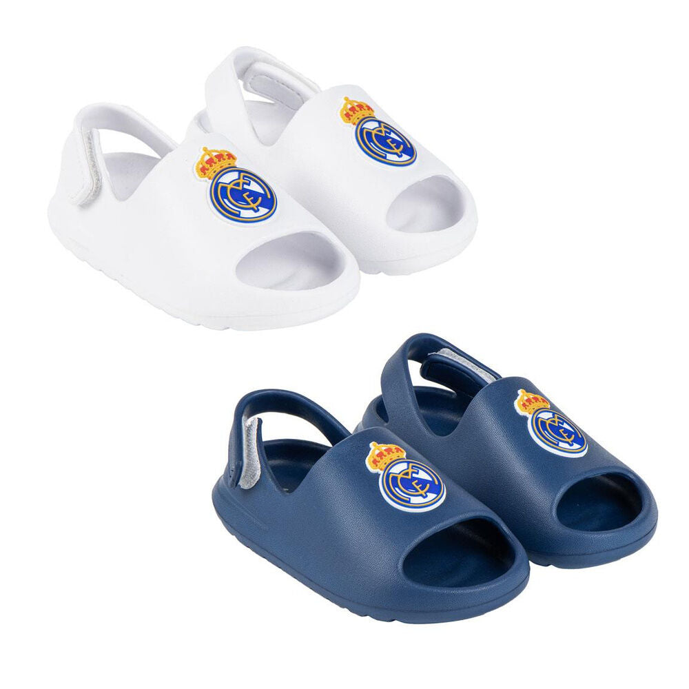 Chanclas Real Madrid de EVA en blanco y azul marino
