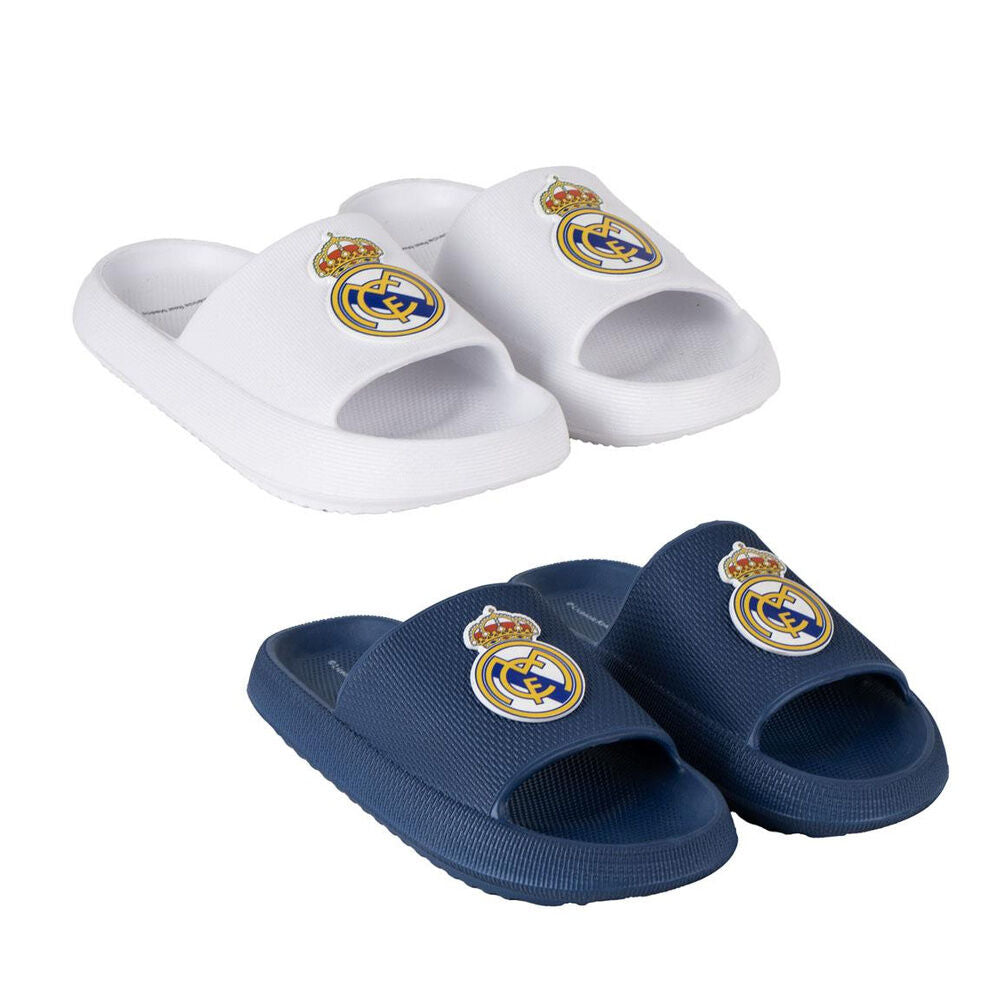 Chanclas Real Madrid CERDÁ de EVA en blanco y azul marino