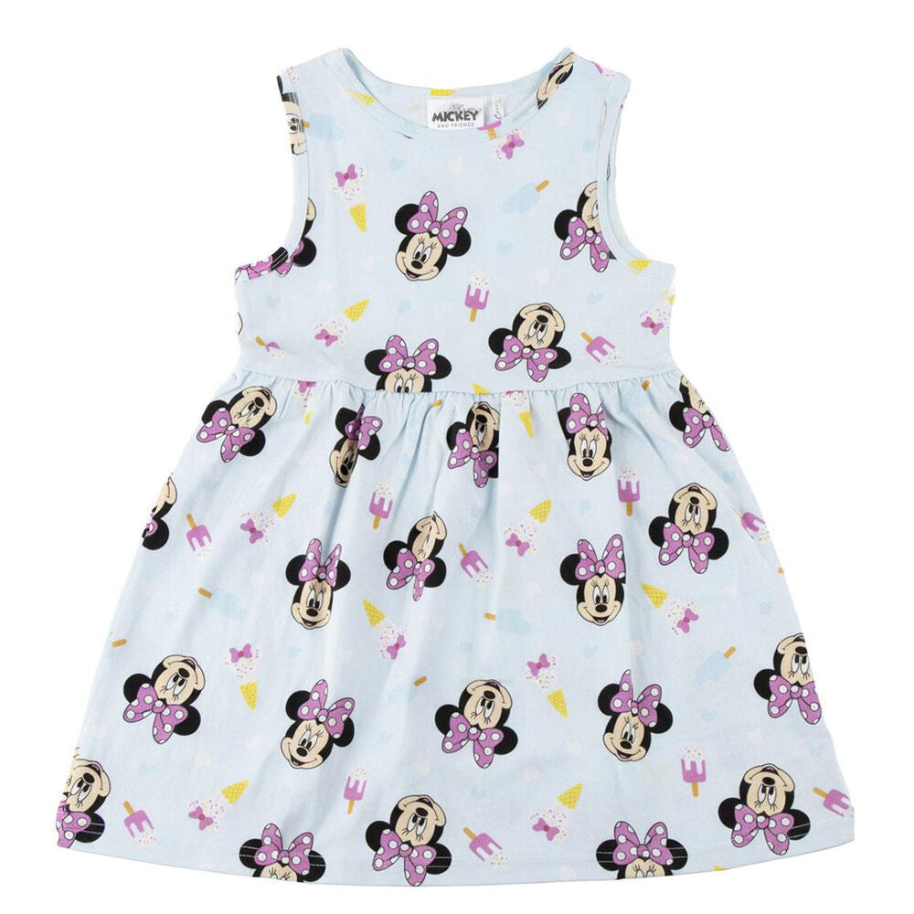 Vestido infantil azul claro de Minnie Disney con falda acampanada