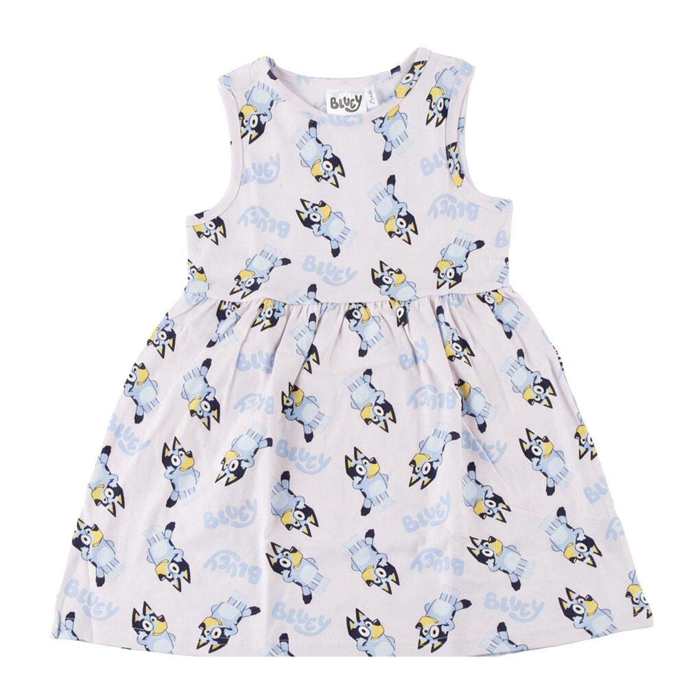 Vestido infantil Bluey de algodón con estampado integral