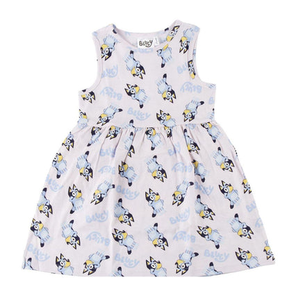 Vestido infantil Bluey de algodón con estampado integral