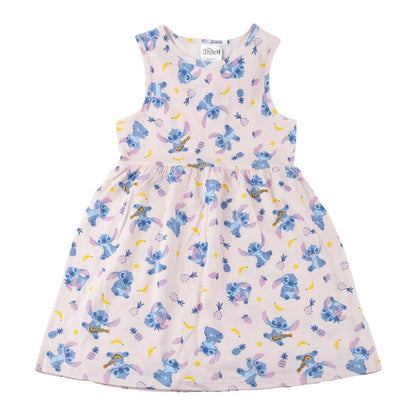 Vestido infantil rosa de Stitch Disney con estampado integral