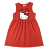 Vestido rojo infantil de algodón con estampado de Hello Kitty