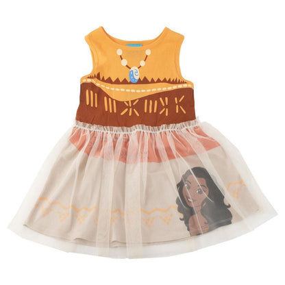 Vestido infantil de Vaiana Disney con falda estampada