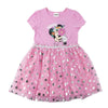 Vestido rosa de Minnie Disney con falda de lunares metalizados