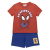 Conjunto infantil Spidey Marvel con camiseta roja y pantalón corto azul