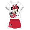 Conjunto infantil Minnie Disney con camiseta blanca y pantalón corto rojo