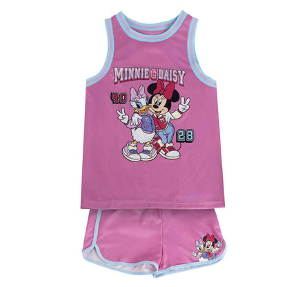 Conjunto infantil rosa de Minnie y Daisy Disney con camiseta de tirantes y pantalón corto