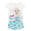 Pijama corto infantil de Elsa Frozen con camiseta blanca y pantalón azul