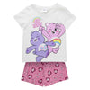 Pijama corto infantil de Osos Amorosos con camiseta blanca y pantalón rosa estampado
