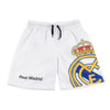 Bañador bermuda infantil blanco del Real Madrid con escudo
