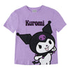 Camiseta infantil lila de manga corta con estampado de Kuromi