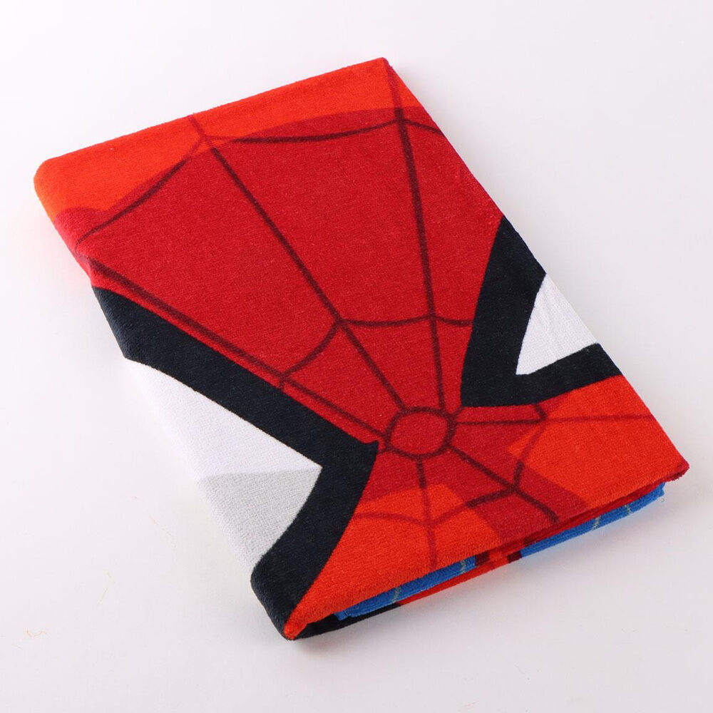 Toalla azul de algodón con máscara roja de Spider-Man y logotipo de Marvel - 2