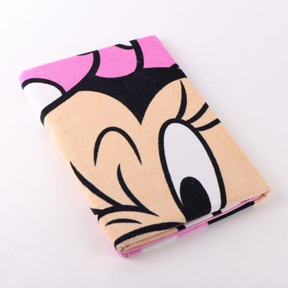 Toalla rosa de algodón con Minnie Disney y lunares blancos - 2
