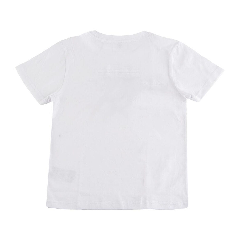 Camiseta blanca infantil Hot Wheels con coche de carreras rojo - 2