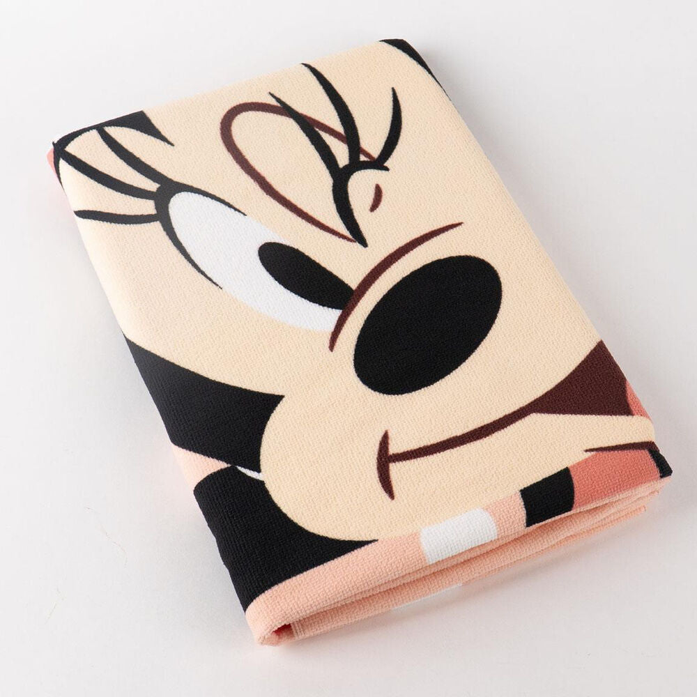 Toalla rosa de microfibra con Minnie Disney y lunares blancos - 2