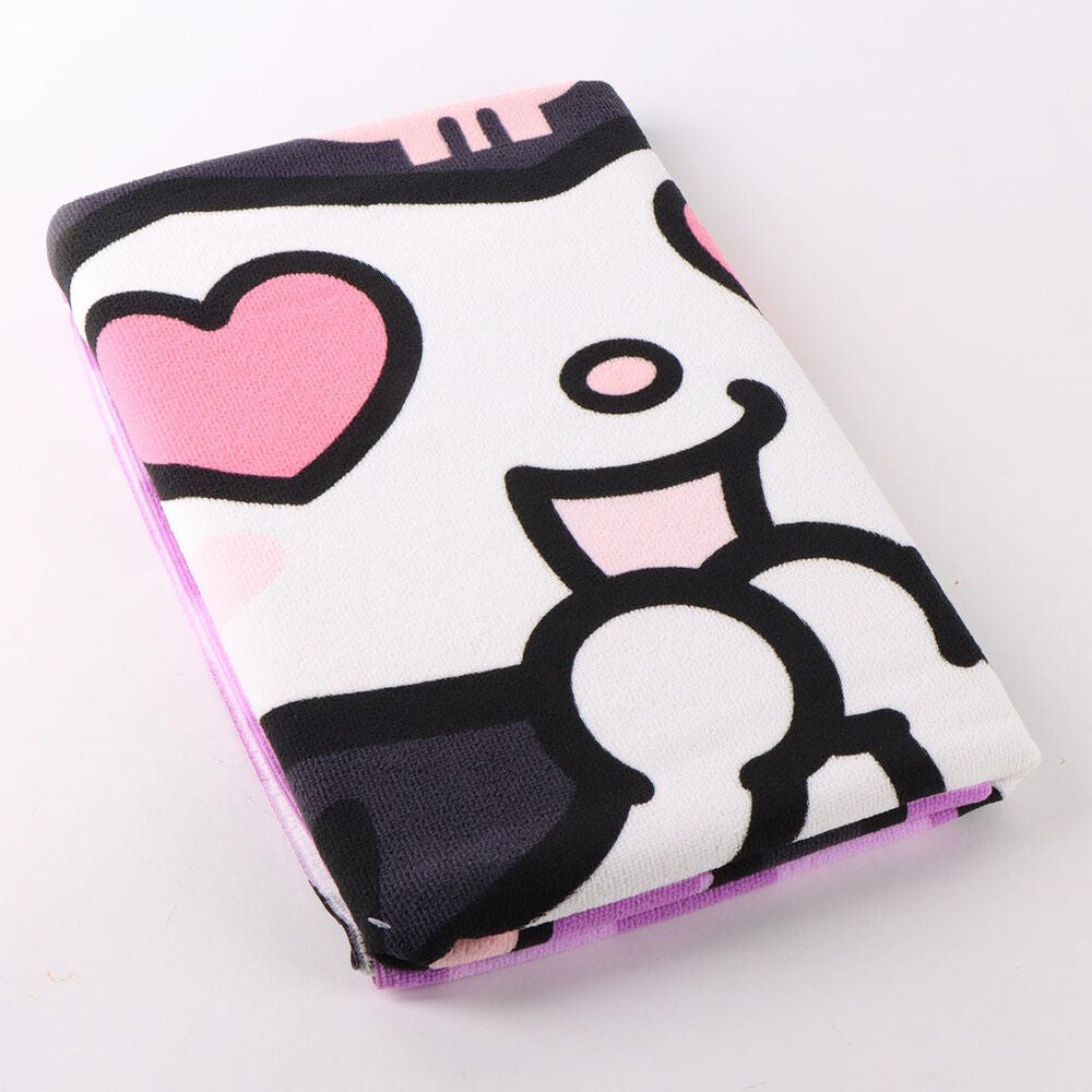 Toalla de microfibra Kuromi Hello Kitty morada - 2
