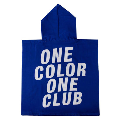Poncho toalla azul del Real Madrid con capucha y escudo frontal - 2