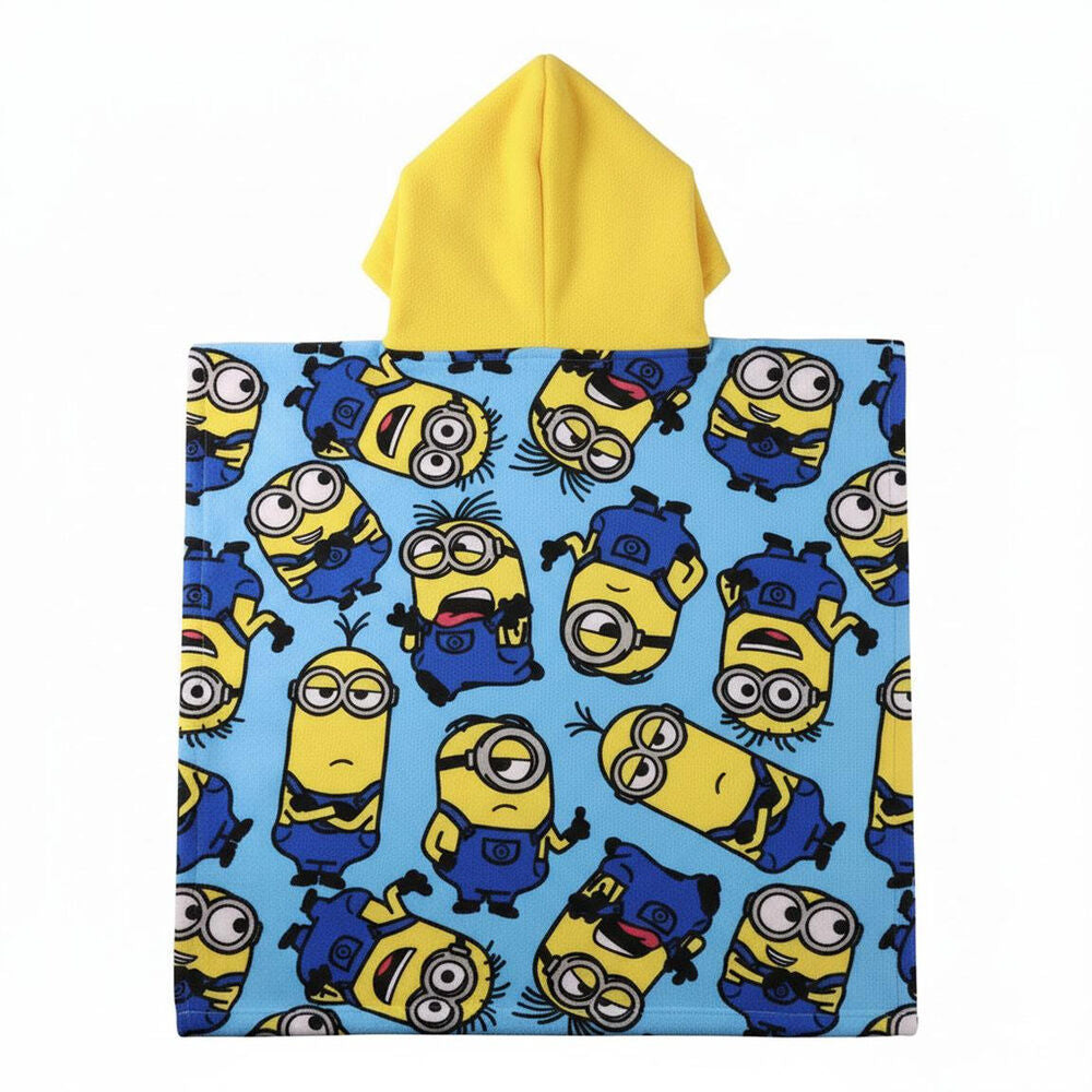 Poncho toalla Minions azul con capucha amarilla - 2