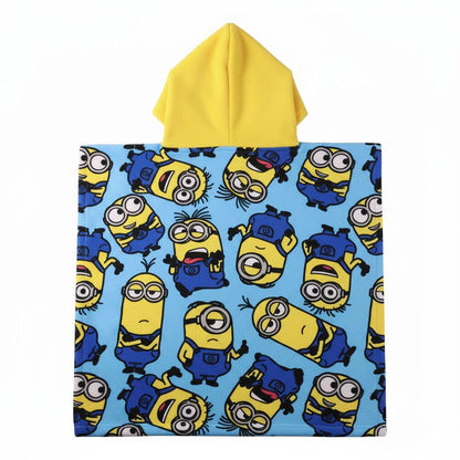 Poncho toalla Minions azul con capucha amarilla - 2