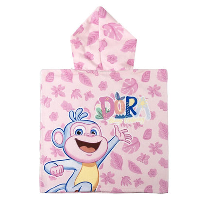 Poncho toalla rosa de Dora la Exploradora con capucha - 2