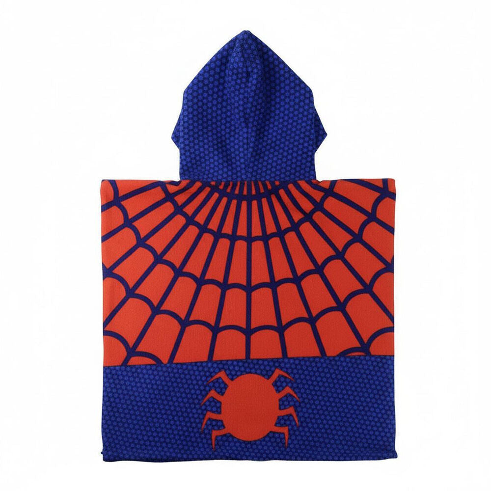 Poncho toalla Spiderman Marvel rojo y azul con capucha - 2