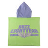 Poncho toalla verde de Toy Story con capucha lila y estampado de Buzz Lightyear